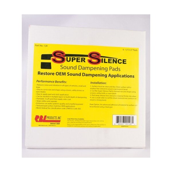 Rbl Products 12" X 12" SOUND DAMPENING PADS 6/CS RB128 Zoro